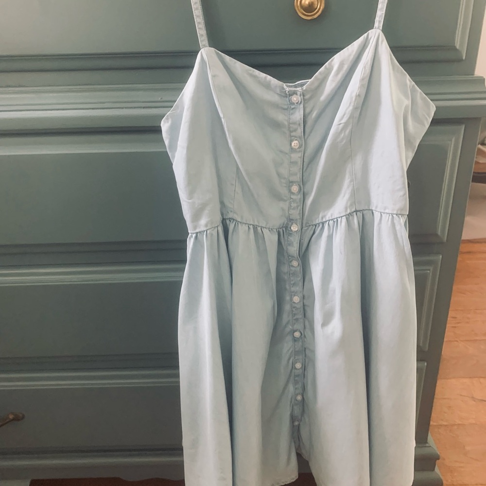French Connection Light Blue Button-Down Dress